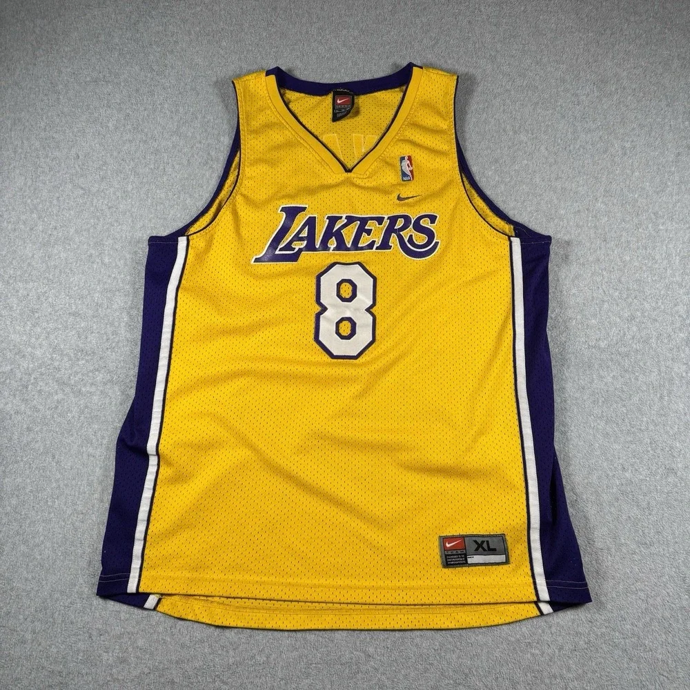 VTG 2000's Nike Kobe Bryant #8 Lakers NBA Gold Jersey Stitched Made In USA XL